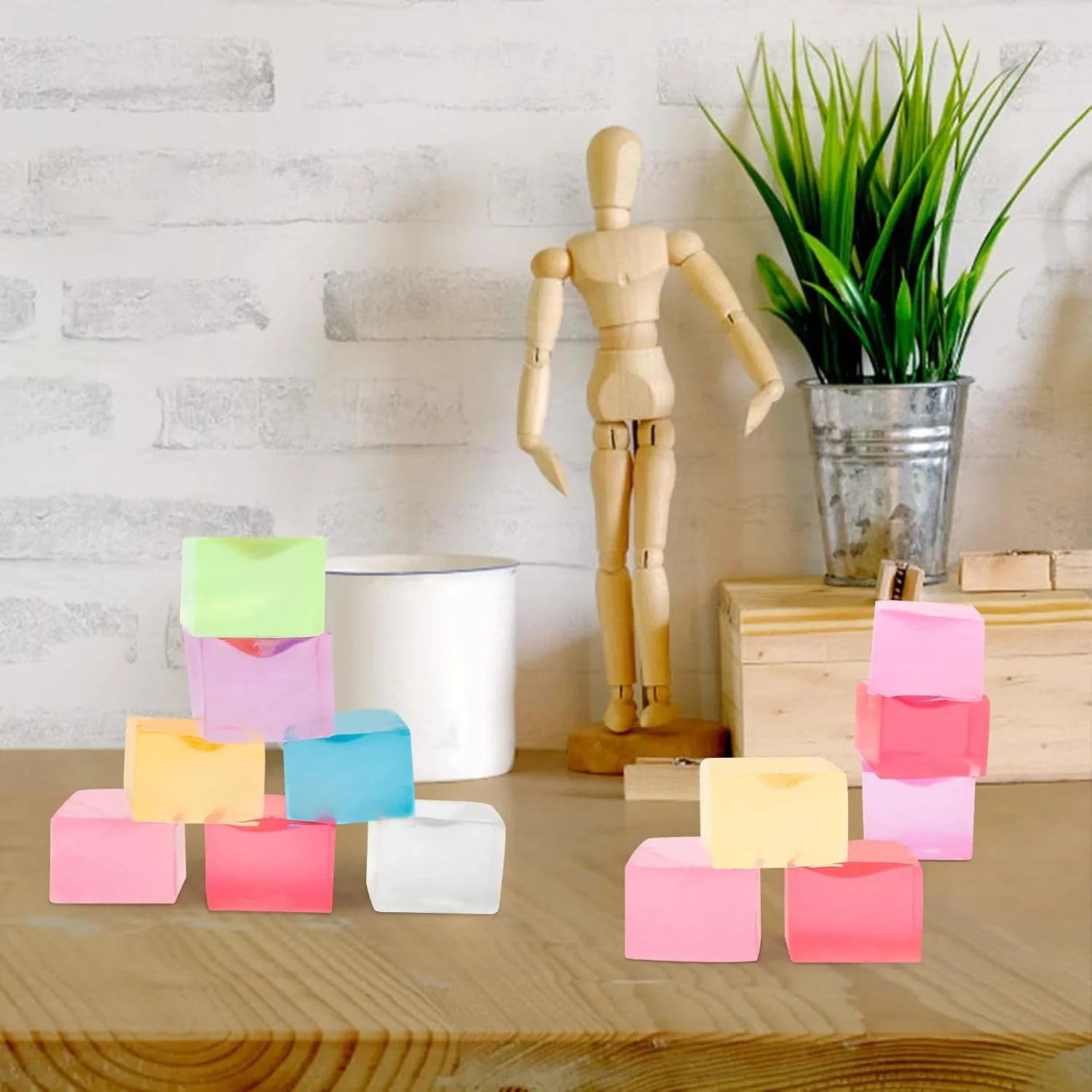 Hooqict 20Pcs Stress Cube Squishy Stress Balls Fidget Toys Square Squeeze Ice Cube Sensory Toys for Kids Adults Mini Squishies Stress Relief Party Gift Bag Fillers Birthday Goodie Bag Stuffers