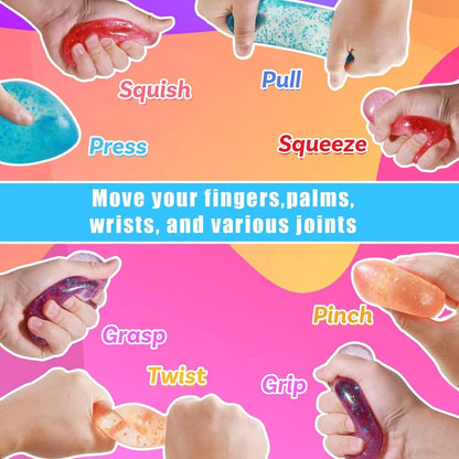 Fidget Toys Squishy Drop, Stress Cube Squishies Anxiety Stress Relief, Ice Squishy Stress Cube-Drop Malt Sugar Balls, Sensory Ball for Kids with Autism