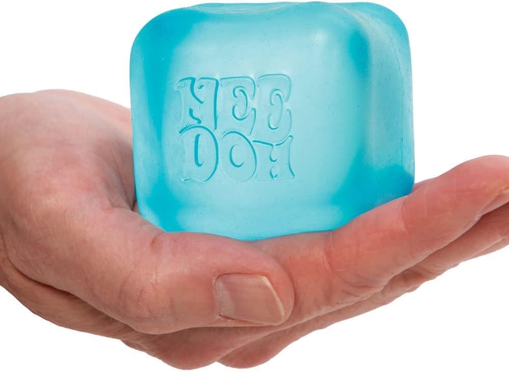 Schylling NeeDoh Nice Cube - Sensory Squeeze Toy with Super Solid Squish - 2.25" Cube - Color May Vary (Pack of 1) - US 3011