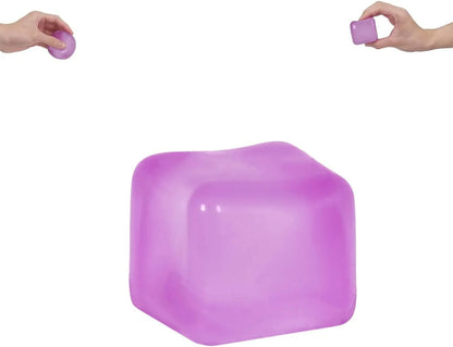 Gel-Filled Ice Cube Squishy Toy 1.38in/3.5cm for Kids Ages 3+ & Adults – Slow Rising Sensory Squeeze Cube, Mini Desk Fidget Toy for Party Favors & Classroom Rewards(Purple) - US 8724