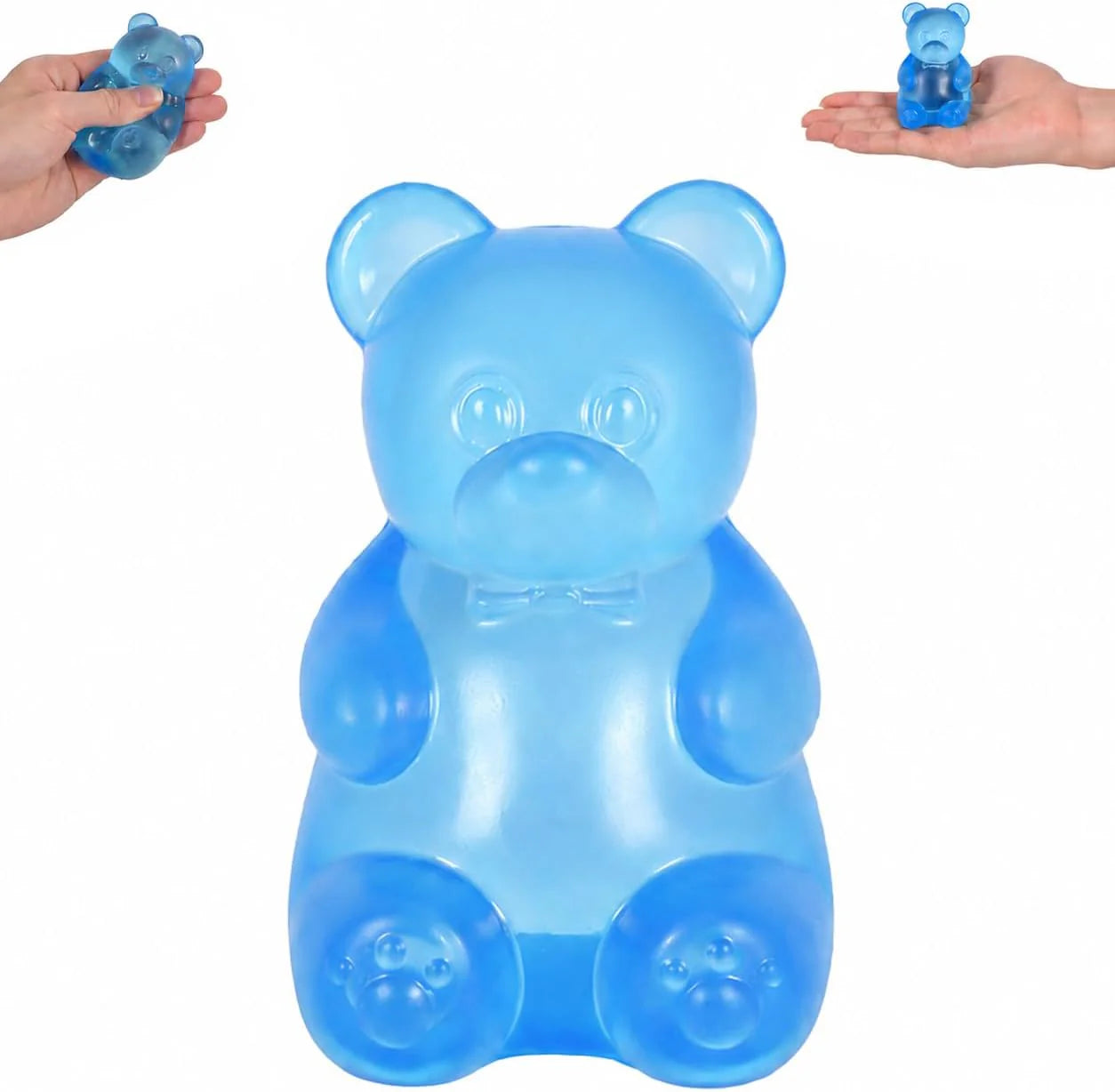 Bear Squishy Toy for Kids Ages 3+ & Adults, Slow Rising Gummy Bear Squeeze Toy, Soft High-Density Foam Sensory Bear for Desk, Classroom, Home & Office(Blue) - US 3719