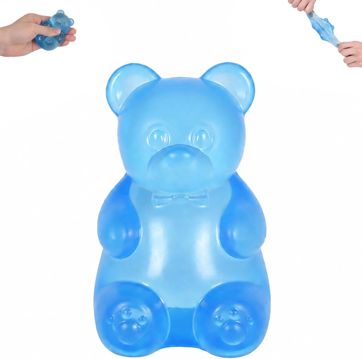 Gummy Bear Squishy Toy for Kids Ages 3+ & Adults, Slow Rising Squeeze Bear, Soft High-Density Handheld Sensory Toy, Cute Party Favor, Classroom Prize & Desk Toy (Blue) - US 8326