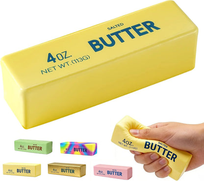 Butter Squishy, Soft Scented Fidget Squishy, Butter Squishy Toy, Cream Scented Butter Squeeze Toy，Slow Rising Butter Stick Stress Relief Toy for Relaxation,Office Desk Decor (Yellow) - US 8943