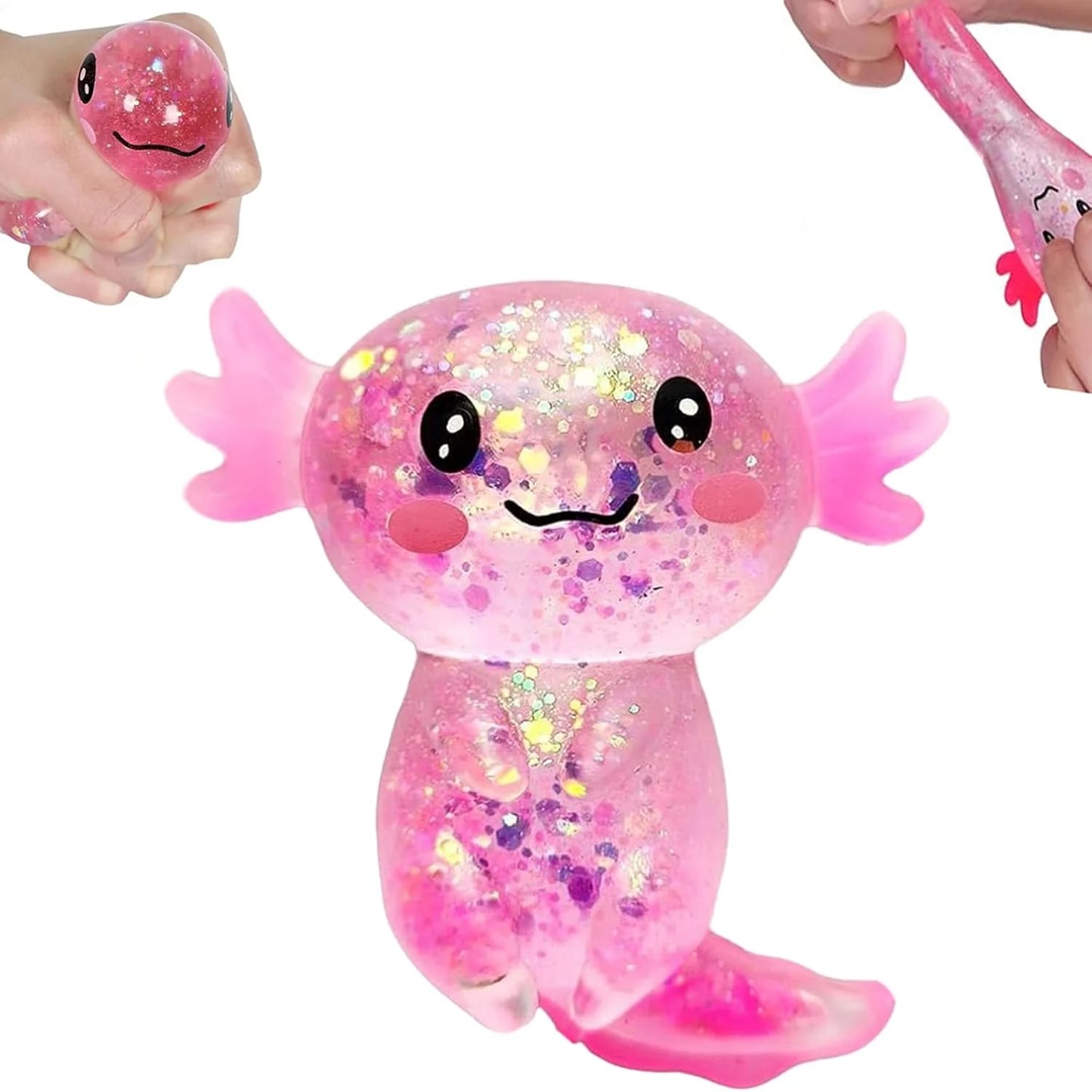 Axolotl Squishy Toy for Kids Ages 3+ & Adults, Slow Rising Sensory Fidget Toy, Cute Squeeze Toy for Party Favors, Classroom Rewards & Gifts(Pink) - US 7724