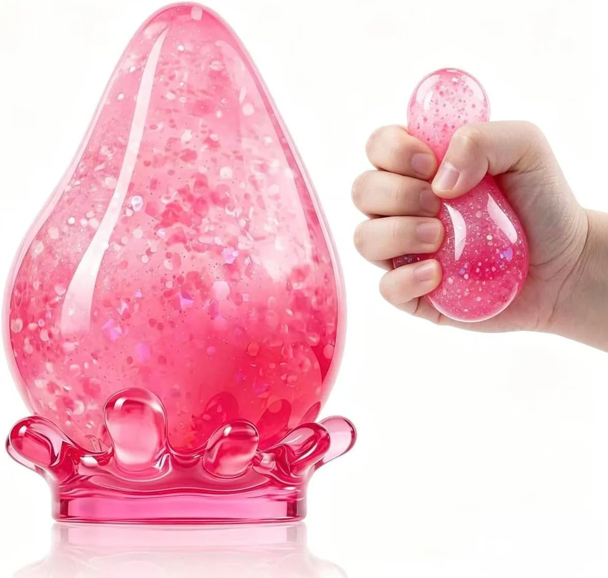 Water Drop Squeeze Squishies, Dream Squishy Drop Squishy Stress Ball,Drop Gifts for Anxiety Relief Office Easter Birthday (Pink) - US 4484