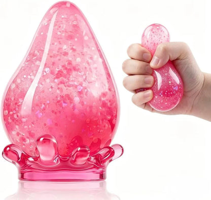 Water Drop Squeeze Squishies, Dream Squishy Drop Squishy Stress Ball,Drop Gifts for Anxiety Relief Office Easter Birthday (Pink) - US 4484