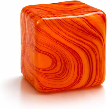 Jiezipaeasy Ice Cube Stress Ball 5cm(1.98", Marble Veined Squishy Fidget Toy for Adults & Kids, Soft Slow Rebound Sensory Toy for Stress & Anxiety Relief, Stretchy Non-Sticky Desk Toy (Orange) - US 9185