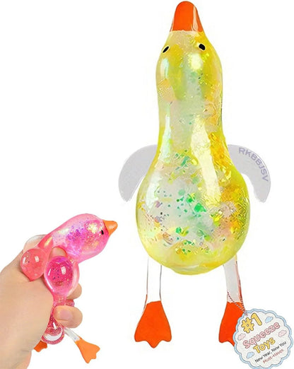 Cute Duck Sugar Squishy Stress Ball, Ultra Soft Slow Rise Sensory Fidget Toy, Stretchy Anxiety Relief Squeeze Ball for Adults, Moldable Decompression Dough Stress Balls, Easter Gift(Yellow) - US 5437