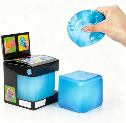 Premium Big Block Cube ,Ice Cube Squishies Toys,Durable, Slow-Rebound fingertip Exquisite Spherical ice Cube with boxGift-Ready (Blue) - US 8698