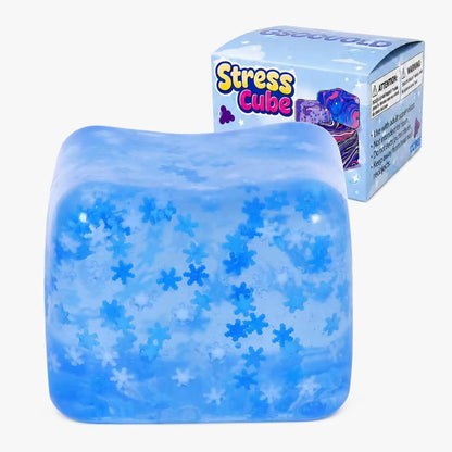 Squishy Ice Cube Fidget Toy 2.75inch/7cm, Sugar Ball Squishy Cube for Kids Adults, Soft Squishies Stress Relief Sensory Toy for Autism, Classroom Prize Toy Party Favor - US 9243