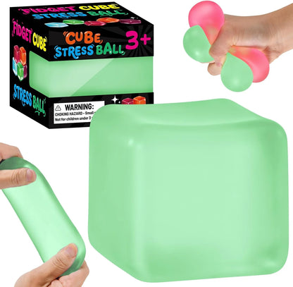 Stress Cube Squishy Fidget Toys, Slow Rising Ice Cube Sensory Stress Balls for Kids Adults Anxiety Relief Squeeze Toy for Classroom Prizes Party Favors (Light Green) - US 7222