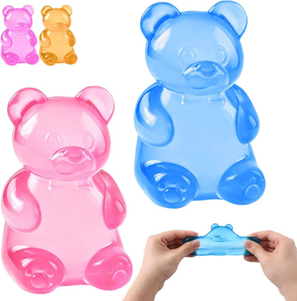 Stress Bear Squishy Balls, Bear Squishy Stress Relief Squeeze Balls, Gummy Bear Squishy for Valentines Day Gifts Birthday Gifts Party Favors (Blue + Pink) - US 3483