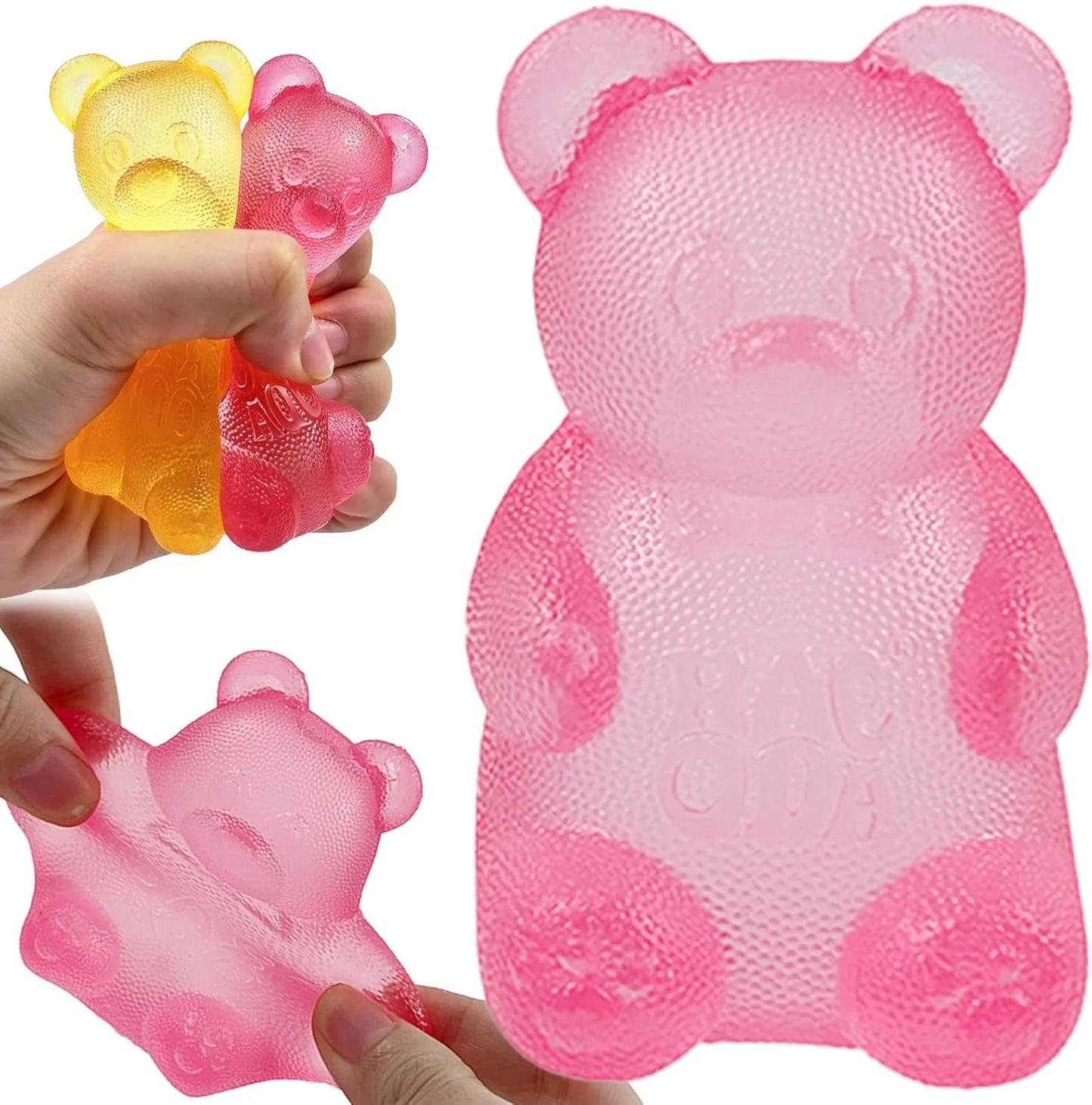 Pink Stretch Filled Squeeze Toys for Sensory Play，Maltose Bear & Sugar Ball Designs, Squishies Anxiety Relief & Focus Toy, Sensory Fidget Toys for Adults, Kids, Slow Rising Squishy Stress Balls - US 9017