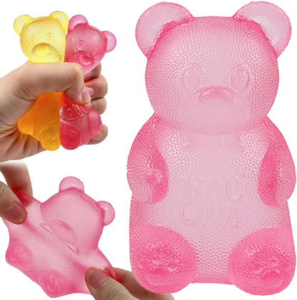 Pink Stretch Filled Squeeze Toys for Sensory Play，Maltose Bear & Sugar Ball Designs, Squishies Anxiety Relief & Focus Toy, Sensory Fidget Toys for Adults, Kids, Slow Rising Squishy Stress Balls - US 9017