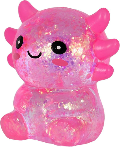 Axolotl Squishy Stress Toy – Cute Sitting Axolotl Fidget Toy Soft Squeeze Sensory Toy for Kids & Adults, Anxiety Relief Desk Toy, Party Favor (Pink) - US 1291