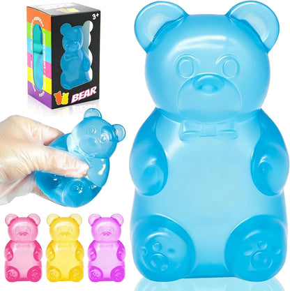Bear Squishy Toy, Slow Rising Stress Relief Sugar Squeeze Toys for Kids & Adults, High Density Sensory Stress Balls, Stocking Stuffers, Birthday Party Favors, Anxiety Relief Toys for Boys Girls (Blue) - US 4577