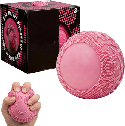 Fuzz Ball Squishy Stress Ball Toy，Fuzzball Squishy，Soft Fidget Toy for Anxiety Relief, Sensory Squishy Ball Calming Tactile Grip for Soft Stress Relief Ball for Kids and Adults (Pink) - US 2121