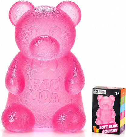 Taba Bear Squishy Fidget Toys,Stress Ball for Anxiety Stress Relief,Squishies Sensory Toy for Adults Kids Teens,Pink Squeeze Toys for Classroom Prize, Birthday Gifts Party Favors - US 6882