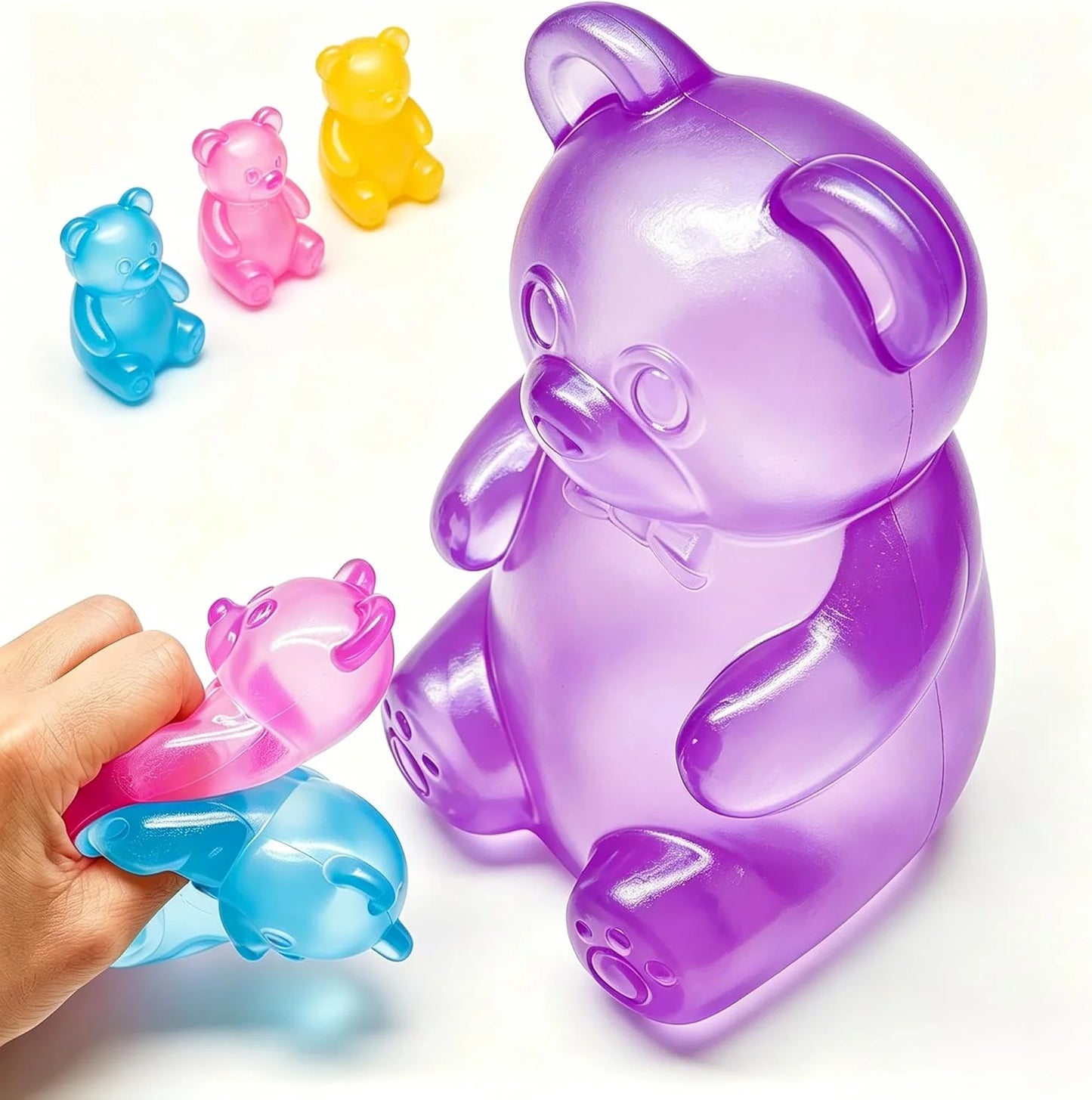 Fidget Toys Gummy Bear , Stress Cube Squishies Anxiety Stress Relief, Ice Squishy Stress Cube-Drop Malt Sugar Balls, Sensory Ball for Kids with Autism (Purple, 1) - US 1436