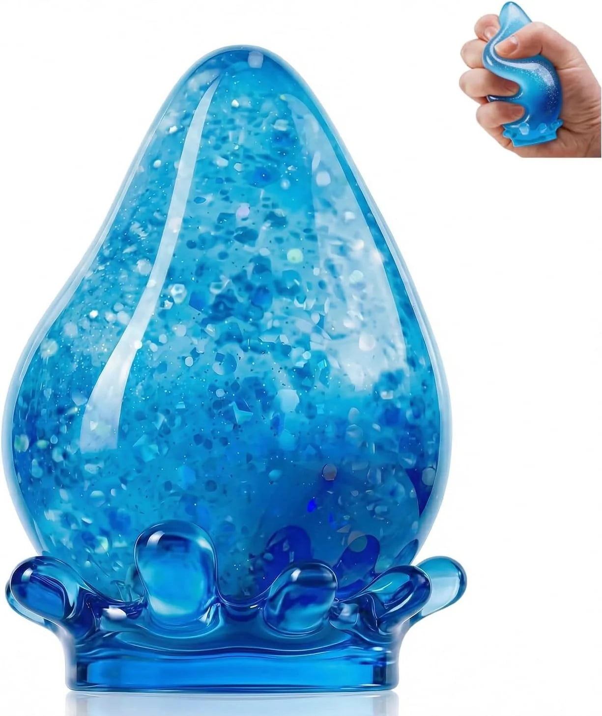 Water Drop Squeeze Squishies, Dream Squishy Drop Squishy Stress Ball, Soft Fidget Stress Ball, 2026 New Slow Rise Relief Fidget Sensory for Anxiety Stress Easter Party Favors (Blue) - US 6163