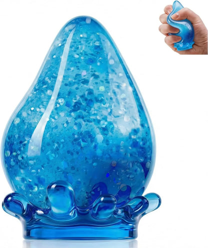 Water Drop Squeeze Squishies, Dream Squishy Drop Squishy Stress Ball, Soft Fidget Stress Ball, 2026 New Slow Rise Relief Fidget Sensory for Anxiety Stress Easter Party Favors (Blue) - US 6163