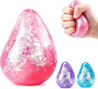 Dream Squishy Drop Fidget Toys Adults, Water Drop Squeeze Toy for Stress Relief, Slow Rising Squishies Sensory Toys with Autism, Malt Sugar Balls Gel Filled Party Favors - Pink - US 2636