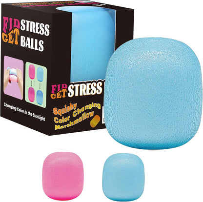 Fidget Toys Stress Balls for Kids & Adults - Changes Color in The Sun -Slow Rise Dough Ball - Fidgets for Classroom - Squishy Fidget Toys Stretchy Squeeze Stress Relief Balls for Anxiety (Dough Blue) - US 8774