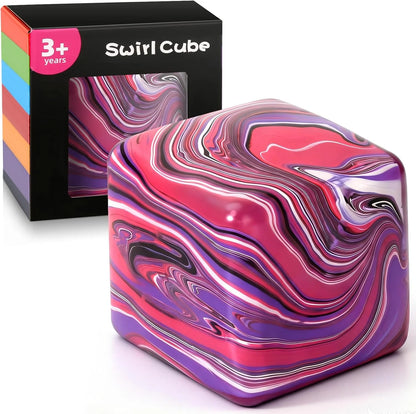 Fidget Toys Squishy Stress Cube, Swirl Stress Balls for Kids Adults Squishies Stress Relief, Ice Squishy Cube Sugar Balls, Sensory Toys for Kids with Autism, Fidgets for Classroom Prize Toys - US 4295