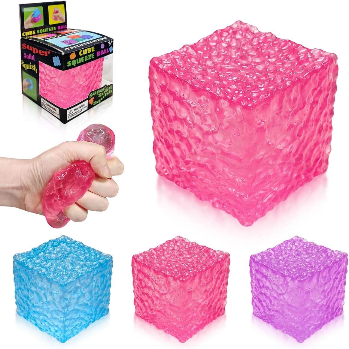 Nice Cube Squishy Toy, Sensory Fidget for Anxiety Stress Relief | Non-Sticky，Pocket Size，No Odor, Washable, Easy to Clean, Fun for Kids Teens Adults, Satisfying to Squeeze ,Tear-Resistant - US 3258