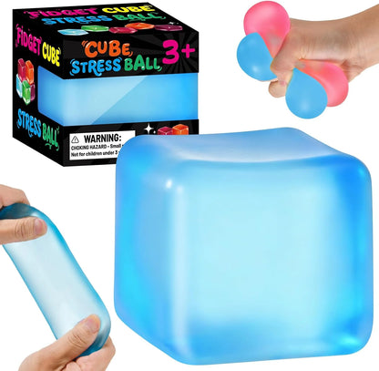Stress Cube Squishy Fidget Toys, Slow Rising Ice Cube Sensory Stress Balls for Kids Adults Anxiety Relief Squeeze Toy for Classroom Prizes Party Favors (Blue) - US 9986