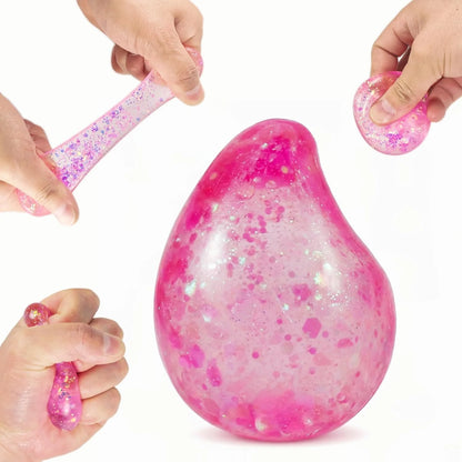 Pink Drop Squishies Sugar Stress Ball, Soft Slow Rise Sugar Fidget Toy, Squishy Squeeze Sensory Stress Ball Fidget Toy for Relaxing, Quiet Classroom Prizes & Easter Basket Stuffers - US 5927
