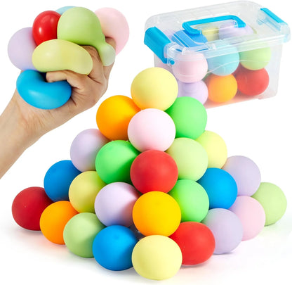 JOYIN 24 Pack Slow Rising Stress Balls, Squishy Sensory Fidget Toys, Hand Therapy Balls for Anxiety Relief, Classroom Prize Box Toys for Kids, Goodie Bag Stuffers, Party Favors - US 9782