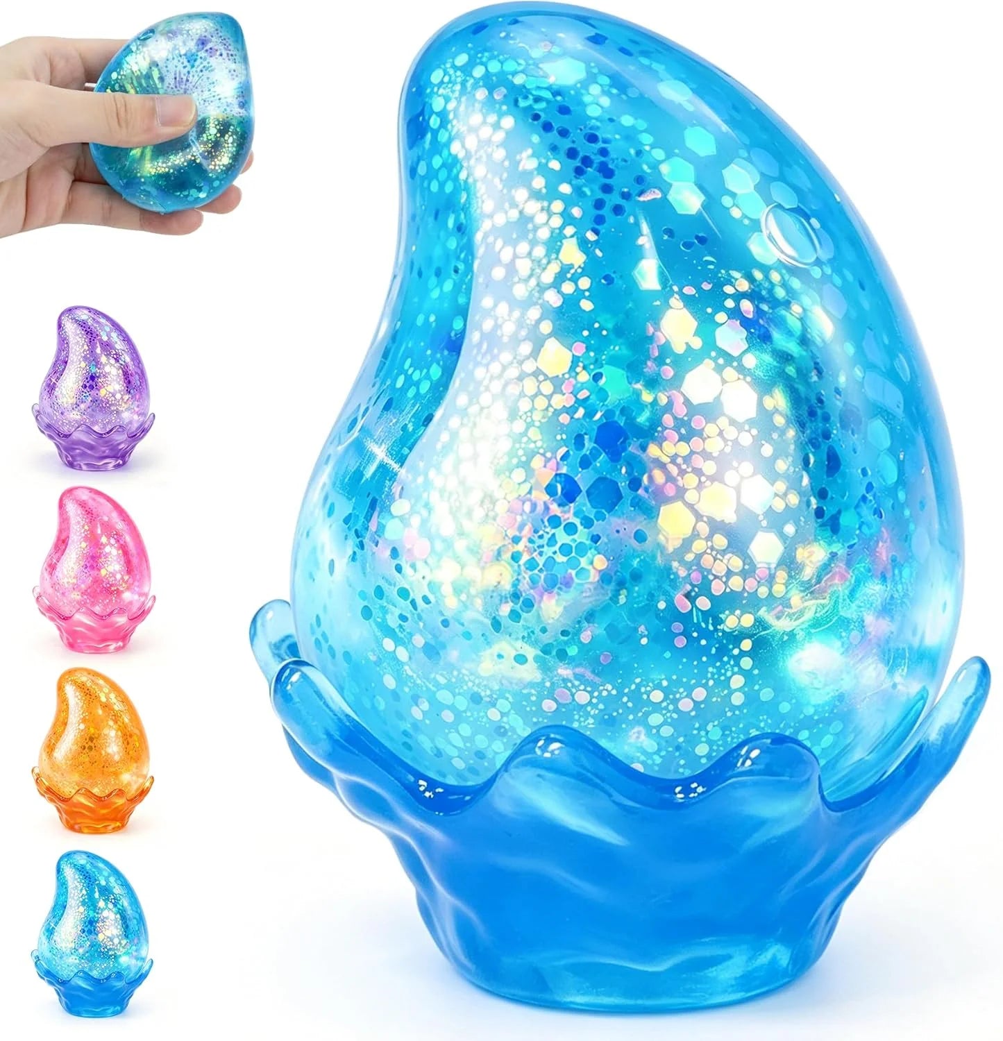 Squishy Stress Balls,Cube Squishies Anxiety Stress Relief Ice Squishy Malt Sugar Balls,Soft Sensory Calming Toys for Kids Teens, Party Favors & Classroom Prizes for Kids - Blue - US 2177