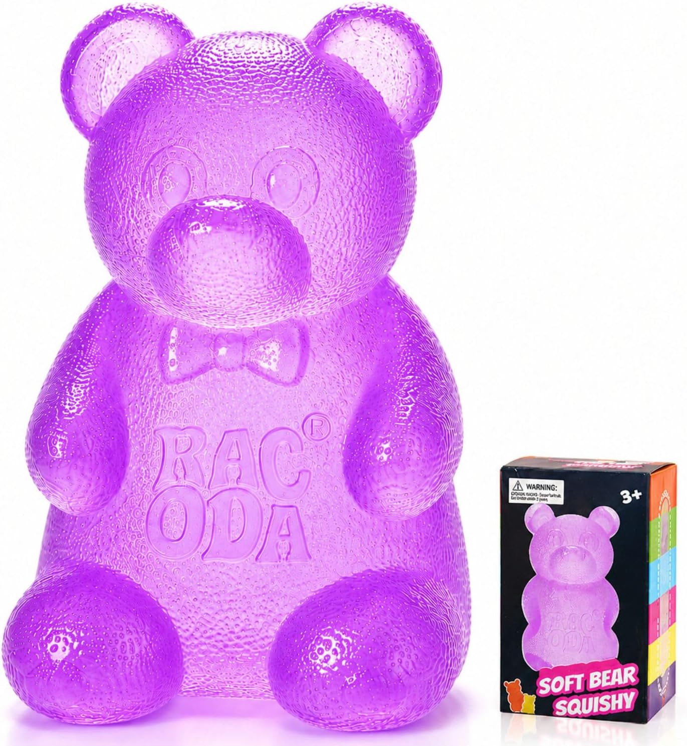 Gummy Bear Squishy, Sensory Fidget Toy Toys for Anxiety Stress Relief,Squishies Sensory Toy for Adults Kids Teens,Purple Stress Ball for Classroom Prize, Birthday Gifts Party Favors - US 5017