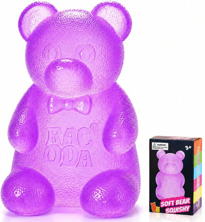 Gummy Bear Squishy, Sensory Fidget Toy Toys for Anxiety Stress Relief,Squishies Sensory Toy for Adults Kids Teens,Purple Stress Ball for Classroom Prize, Birthday Gifts Party Favors - US 5017