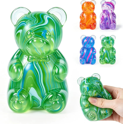 1Pc Gummy Bear Squishyies Fidget,Color Maltose Filled Squeeze Toys Slow Rising Squishy Stress Balls Adults Kids Party Favors,Classroom Prizes(Green) - US 6319