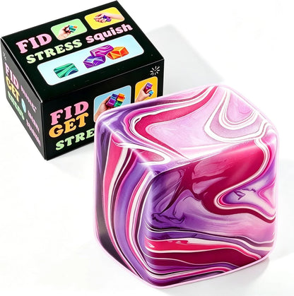1 Pack Fidget Toys Squishy Stress Cube, Stress Balls for Kids Adults Squishies Stress Relief, Ice Sugar Sensory Toys for Kids with Autism, Fidgets for Classroom Prize Toys(Purple,1 Pack) - US 9788